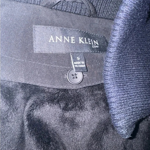 🖤 Anne Klein Layered Overcoat 🧥 Black Softshell Hooded Trench Size S ✨ - Picture 4 of 5